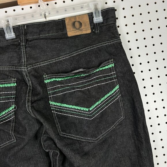 Qruel Baggy Y2K Jeans 44x32 Stitched Pockets Black Gothic Baggy Drag Skater READ - Picture 3 of 9